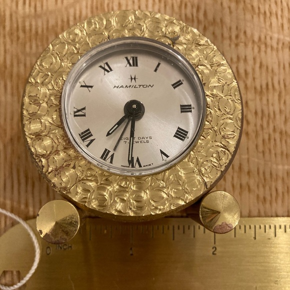 Vintage | Hamilton Swiss Made Eight Days 7 jewels clock with case - Picture 12 of 12